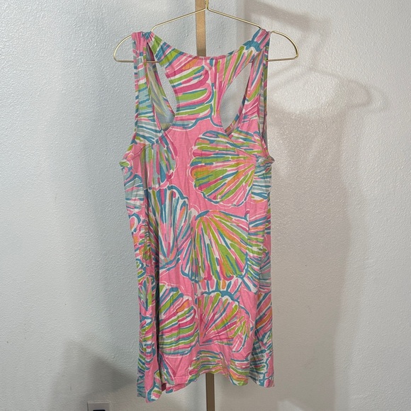 Lilly Pulitzer-Pink Shell Print Racerback Tank Dress | Size L - Picture 4 of 5